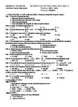 Đề kiểm tra dự thảo học kỳ I môn Hóa học Lớp 8 - Năm học 2012-2013 - Trường THCS Vĩnh Xuân (Có đáp án)